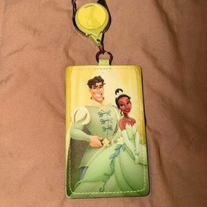 Disney Tiana and Prince Naveen Green and Yellow Badge Holder with Reel